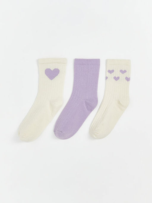 Desenli K?z ?ocuk Soket ?orap 3l?