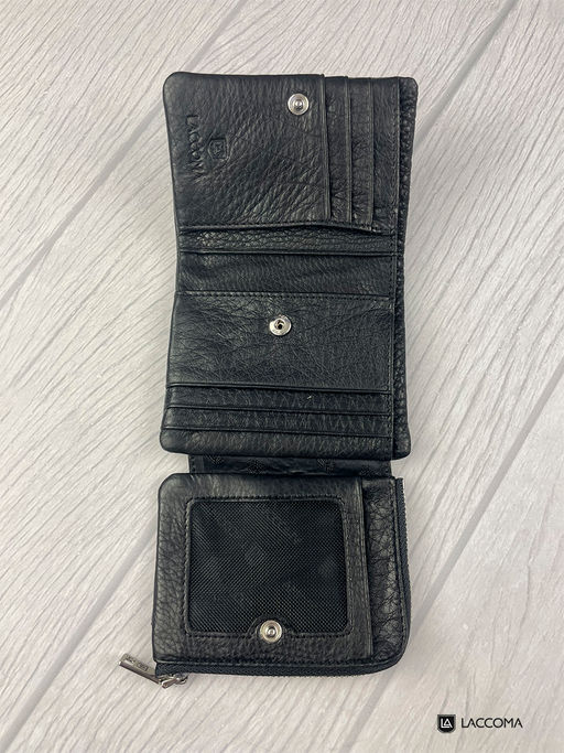 LACCOMA портмоне 168-17-черный натуральная кожа полиэстер