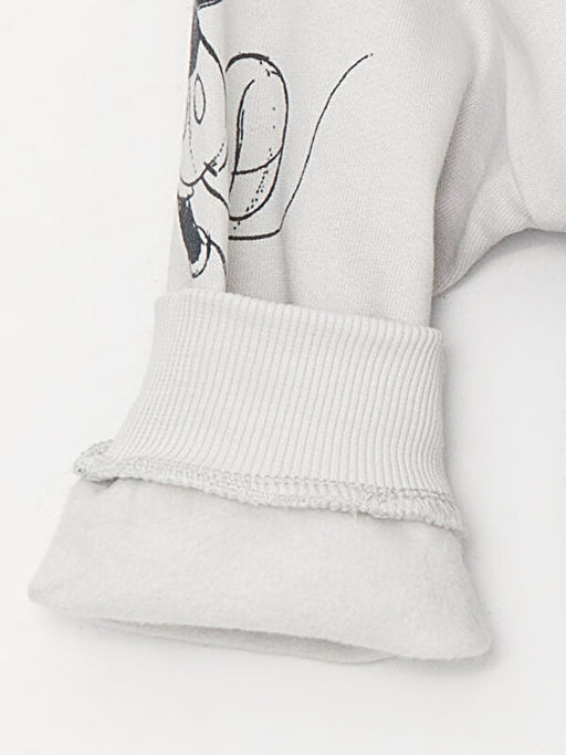 Bisiklet Yaka Uzun Kollu Mickey Mouse Bask?l? Erkek Bebek Sweatshirt - Waikiki фото 3