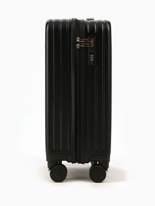 Чемодан на колёсах маленький 44 л (S), на молнии, кодовый замок, 4 колеса, чёрный