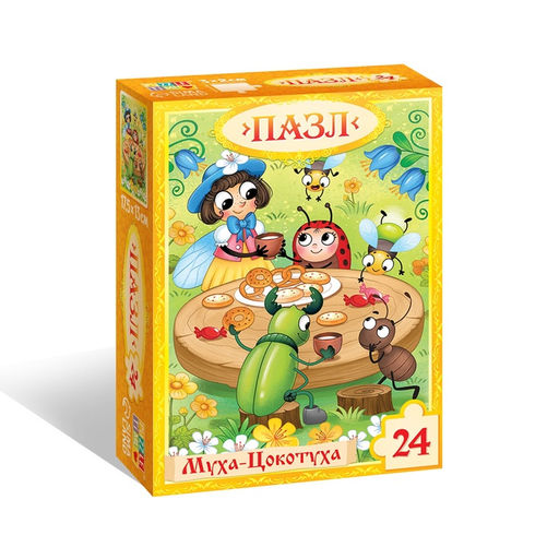 Цена за 3 шт. Пазл «Муха - Цокотуха», Корней Чуковский, 24 детали