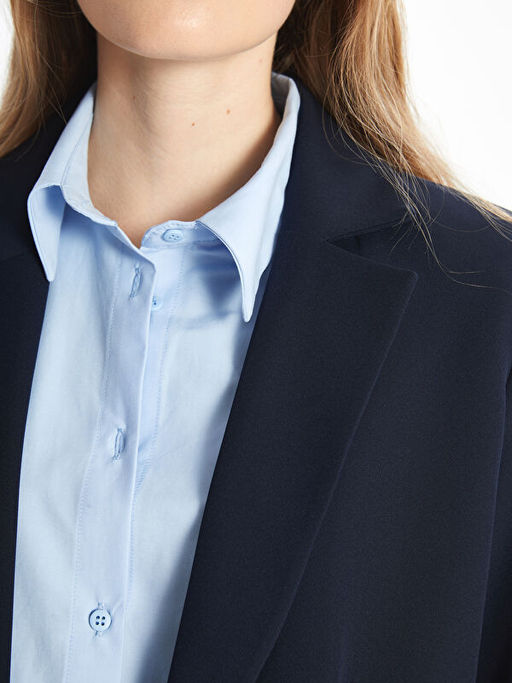 D?z Uzun Kollu Kad?n Blazer Ceket