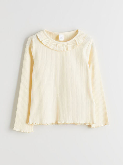 Bisiklet Yaka F?rf?r Detayl? K?z ?ocuk Ti??rt