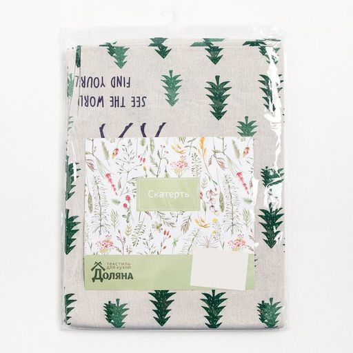 Скатерть Доляна Елочки 145х2003см,100%пэ, рогожка 130 гр/м  фото 7