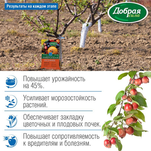 Компл. мин. удобр. "Добрая сила" Универсальное Осеннее, пак.0,9кг