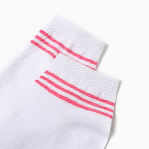 Цена за 2 шт. Носки женские «Полоски», цвет белый, розовый, размер 23