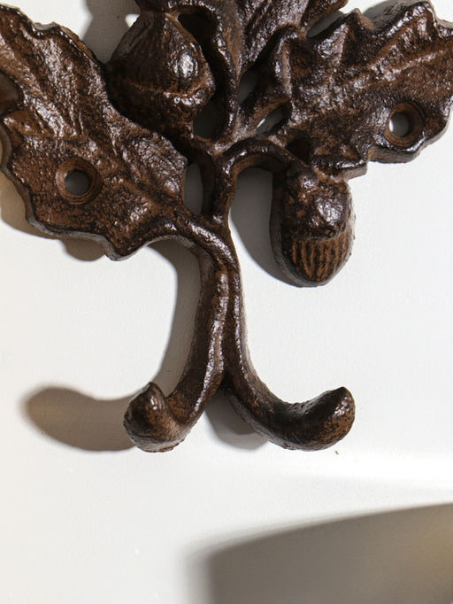 Крючки настенные «Листья с ягодками», ключница декоративная, чугун, 10.3×1.8×14.3 см