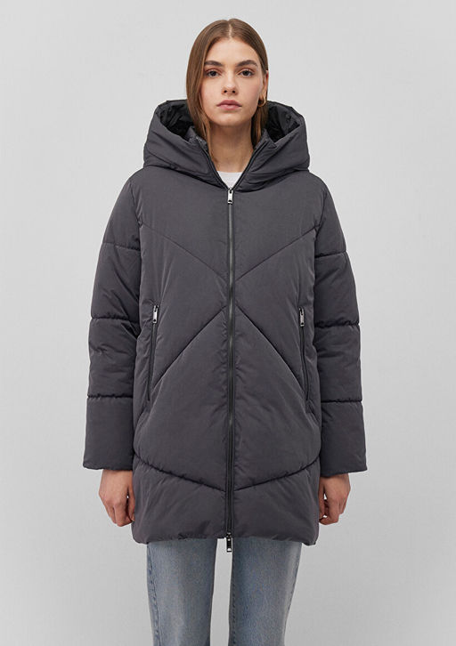 Kapusonlu Antrasit Sisme Mont - Mavi фото 3