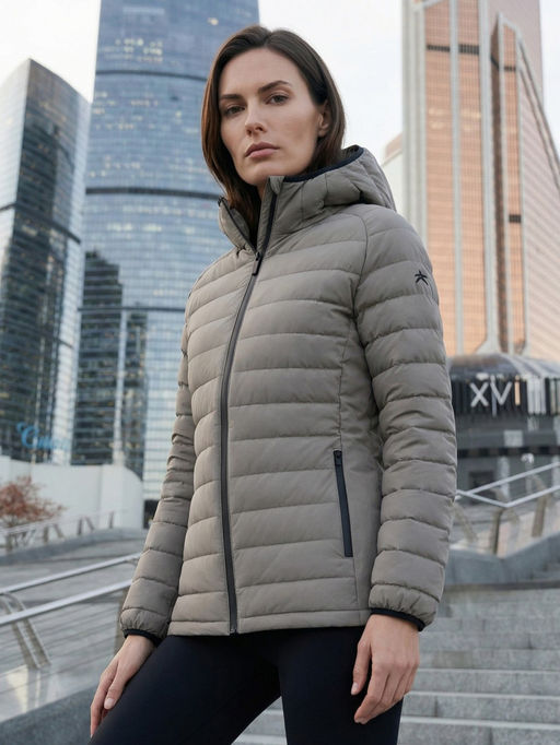 Куртка женская гибридная стёганая с капюшоном с графеновой подкладкой синего цвета 9622_1S - Valianly фото 78