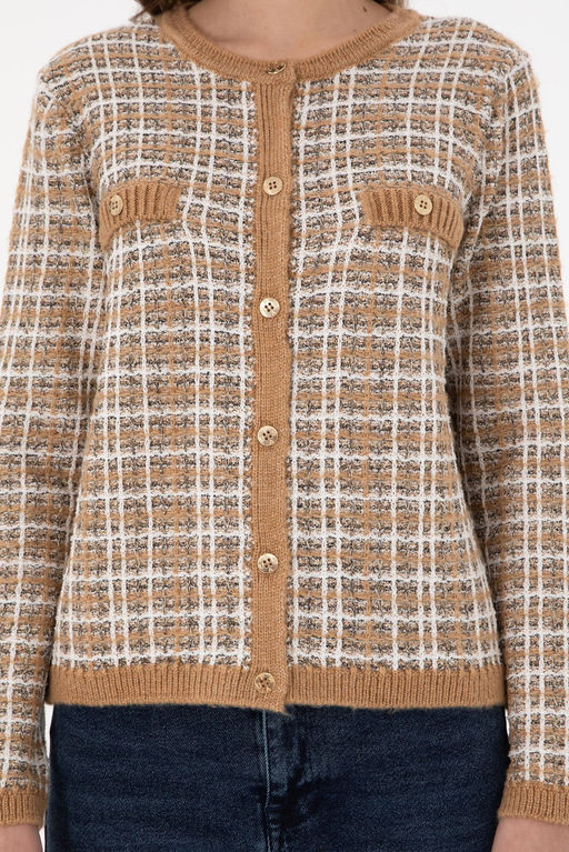 Женский кардиган светло-коричневого цвета из трикотажа Дополнительная скидка 11% в корзине - U.s. polo assn фото 6