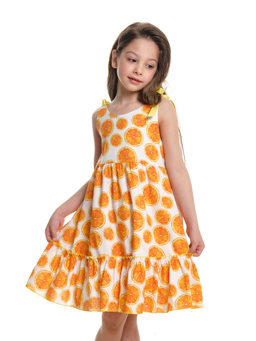 Платье летнее из хлопка UD 7494 апельсин - Mini maxi фото 2