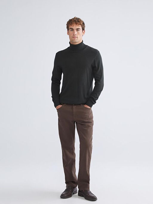 Bal?k?? Yaka Uzun Kollu Erkek Triko Kazak