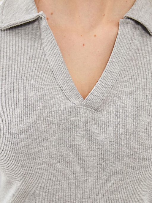 Polo Yaka Dokulu Kad?n Ti??rt