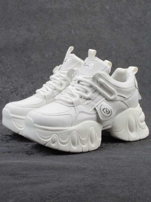 03-9D-1 WHITE Кроссовки женские (натуральная кожа, искусственная кожа)