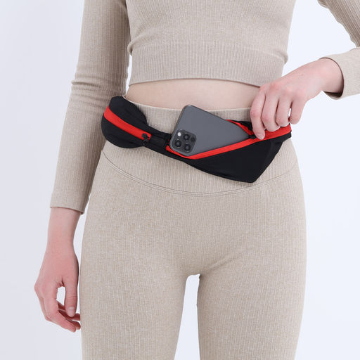 Поясная сумка для бега на молнии, цвет чёрный/красный - Simaland фото 4