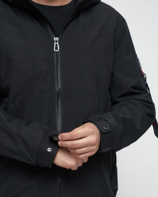 Куртка спортивная мужская на резинке большого размера черного цвета 88657Ch - Wonderrman фото 10