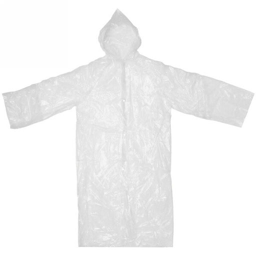 Цена за 3 шт. Дождевик-плащ "Ветерок" с капюшоном, на кнопках 25 Мкрн 110*65см белый ДоброСад