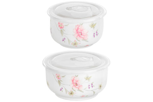 Набор 2 салатников 12,5*12,5*7 см 540 мл + 9,5*9,5*6,5 см 240 мл Диана с плас.крышкой - Elan gallery фото 11