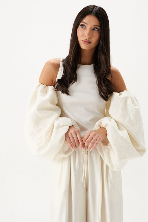 Джемпер Annete А2095 из трикотажа белый  фото 4