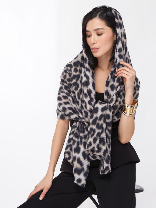 Большой, мягкий, тонкий и очень нежный двусторонний палантин с рисунком - Tantino фото 14