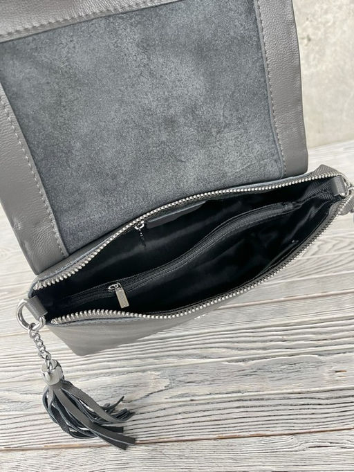 Женская кожаная сумка через плечо 8722-9 Д.Грей - Sergio valentini фото 4