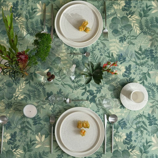 Скатерть Доляна Лесная прохлада 146х220 см, 50% хл, 50% пэ, рогожка 158 г/м2  фото 3