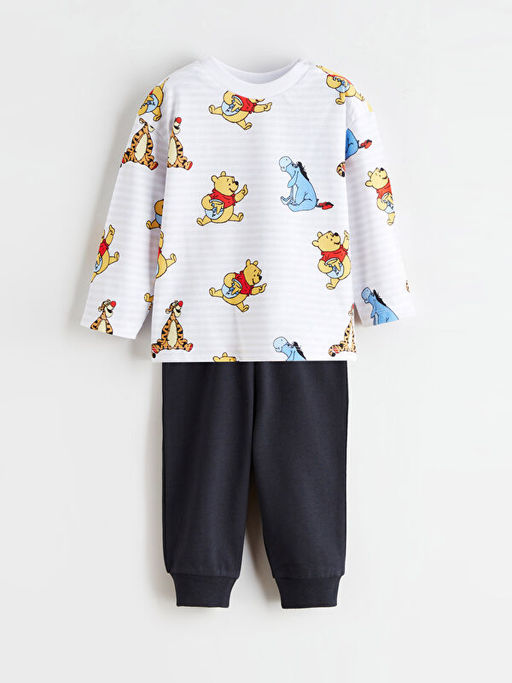 Winnie the Pooh Bask?l? Erkek Bebek Sweatshirt ve E?ofman Alt 2li