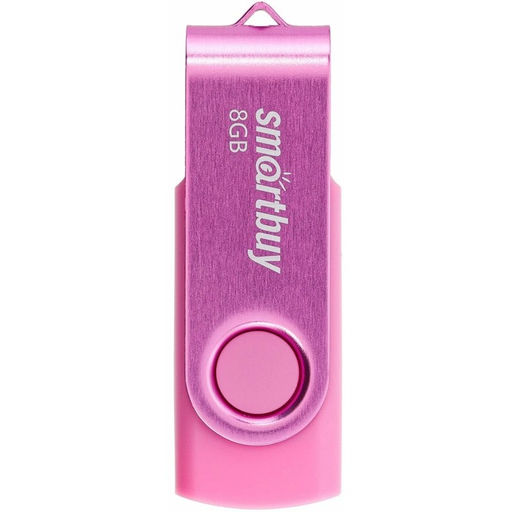 Флешка Smartbuy Twist, 8 Гб, USB 2.0, чтение до 25 Мб/с, запись до 15 Мб/с, розовая