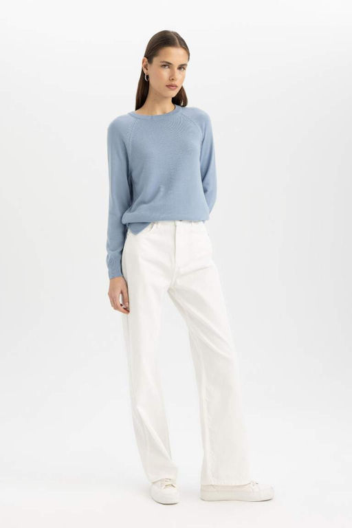 Свитер обычного кроя с круглым вырезом - Defacto фото 5