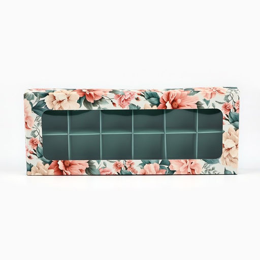 Цена за 5 шт. Коробка складная под 12 конфет «Цветы», 3.8×10.5×26.5 см