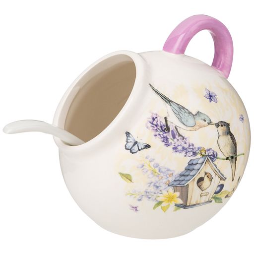 СОЛОНКА С ЛОЖКОЙ ПРОВАНС ЛАВАНДА 9,5*9,5 СМ. ВЫСОТА=10 СМ. / 170 МЛ. - Agness фото 2