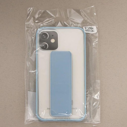 Чехол LuazON для iPhone 12 mini, с ремешком-подставкой, пластиковый, голубой