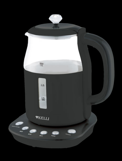 Чайник эл. 1,7 л (70-80-90-100*С) стекл. бело-серый Kelli, арт. 1373-KL - Полимербыт фото 6
