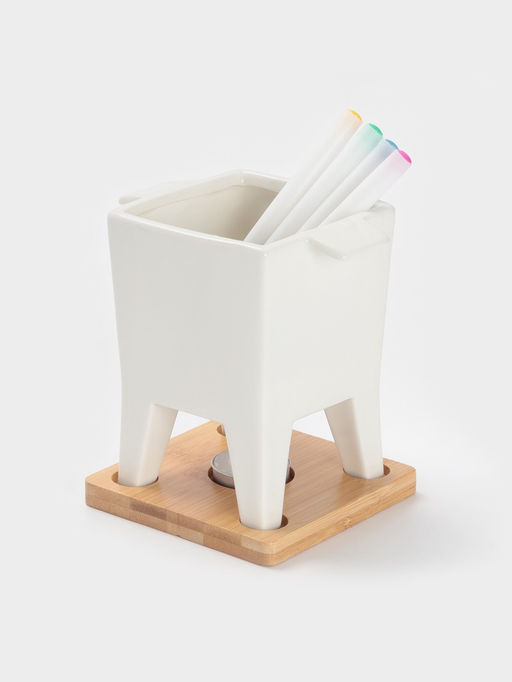 Набор для фондю BellaTenero, 620 мл, 4 шпажки, фарфор, белый  фото 5