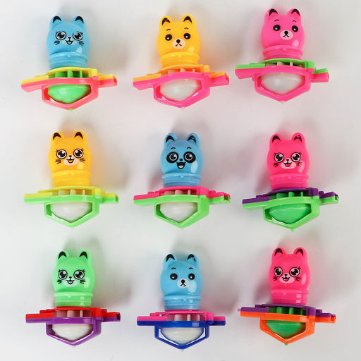 Цена за 12 шт. Волчок с механизмом «Котик», цвета МИКС