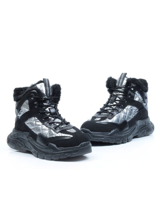 04-8524-4 BLACK Ботинки женские зимние (искусственные материалы) - Фабричный китай фото 10