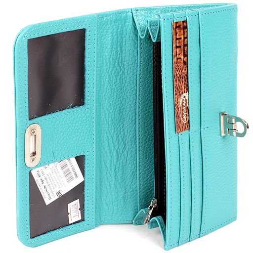 Портмоне женское Cayman-403л н/к, 2 отд, 10 карм, бирюза флотер (110) 166524  фото 3
