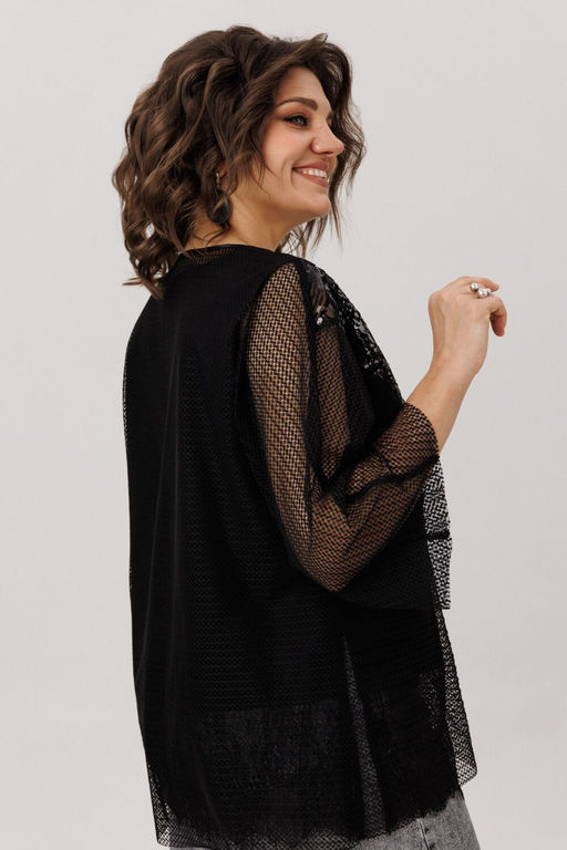 Блуза ANELLI 1781 черный авантюрин  фото 4