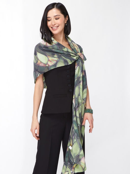 Большой, мягкий, тонкий и очень нежный двусторонний палантин с рисунком - Tantino фото 13