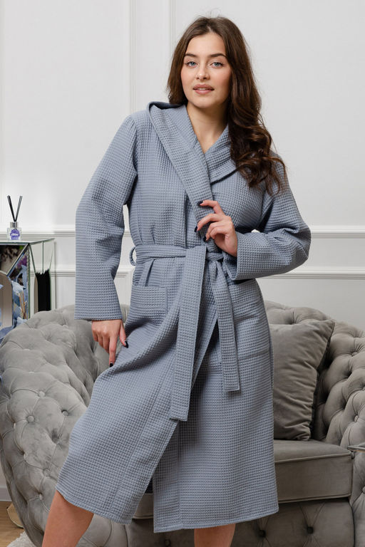 ХАЛАТ С КАПЮШОНОМ ХВК-СЕР-973 - Ашматекс фото 2