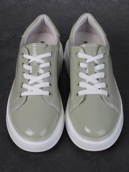 05-PDD215-3 GRAY GREEN Кроссовки женские (натуральная кожа)