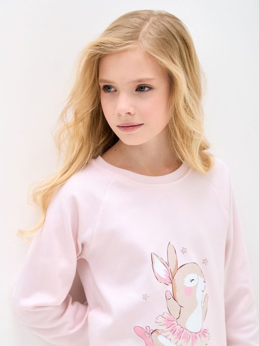 Нежно-розовая пижама для девочки с принтом - Kogankids фото 19