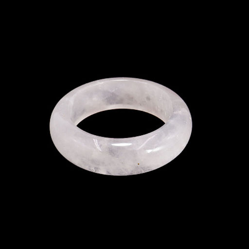 Кольцо из камня гладкое Розовый кварц привлекает любовь d-16-19мм