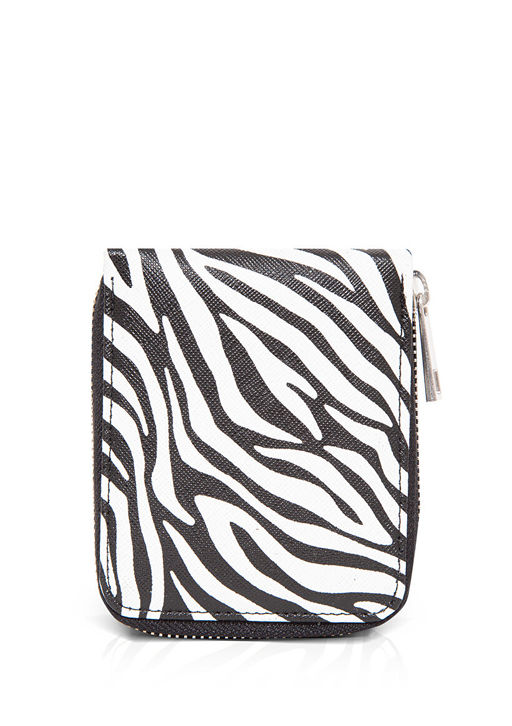 Zebra Bask?l? Fermuarl? Siyah Cuzdan - Mavi фото 2