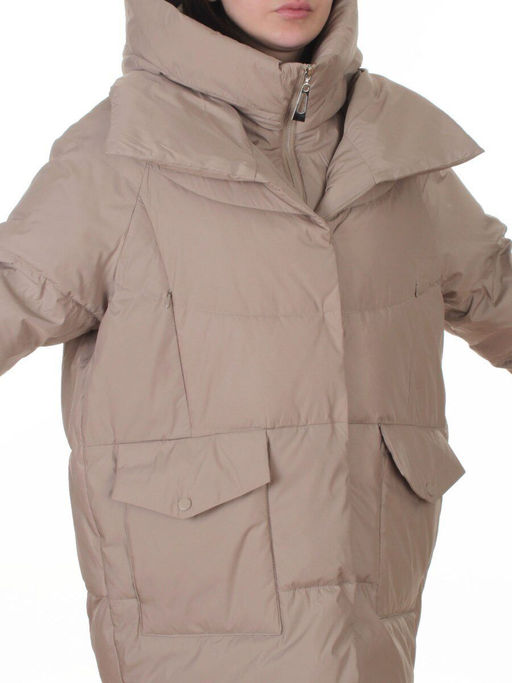 Z24-830 BEIGE Куртка зимняя женская оверсайз (200 гр. тинсулейт)