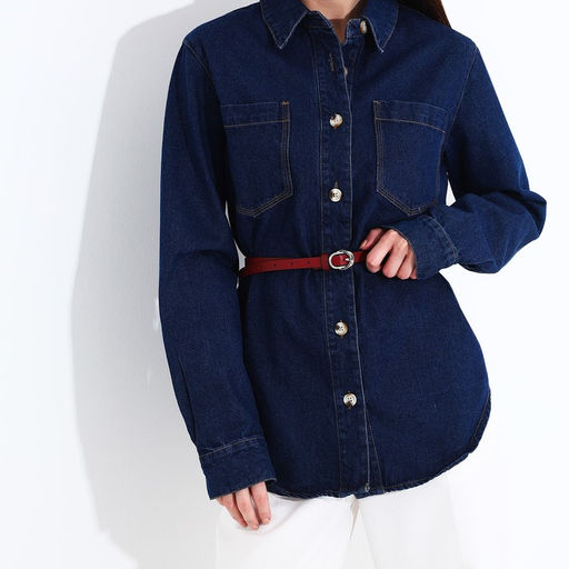 Ремень женский, ширина 1 см, винт, пряжка металл, цвет красный - Simaland фото 3