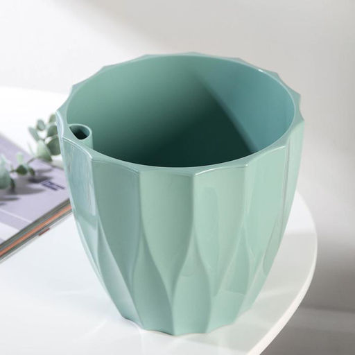 Кашпо для цветов со вставкой «Флюте», 3 л, нефрит