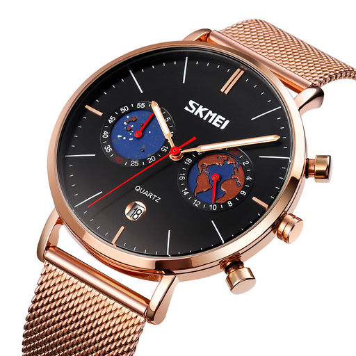 Часы наручные Skmei мужские кварцевые 9231rose-gold-black