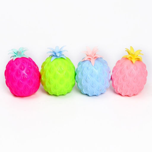 Цена за 12 шт. Антистресс игрушка - мялка «Ананас», с пастой, МИКС