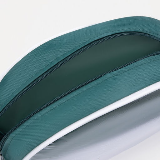 Косметичка на молнии, прозрачная/зелёная